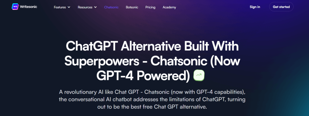 Chatsonic, from the makers of WriteSonic, is one of the most popular and best gpt-4 tools